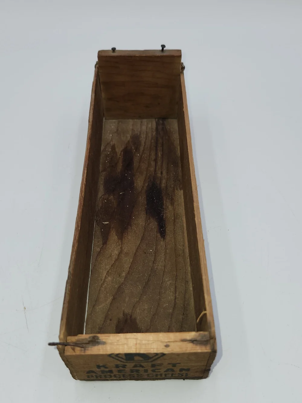 Vintage Rustic Kraft Cheese Primitive Farm Decor Small Wooden Crate Tray Storage